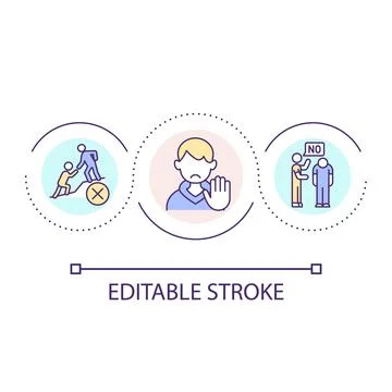 Reject to give help loop concept icon Stock Illustration