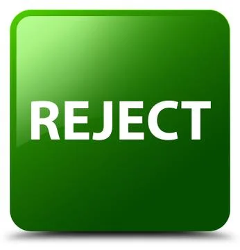 Reject green square button Illustrazione stock