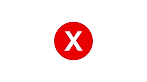 Reject icon , x icon animated on white background Stock Footage 306753750