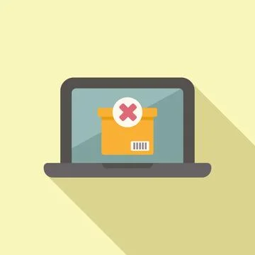 Reject parcel icon flat vector. Delivery product Stock Illustration