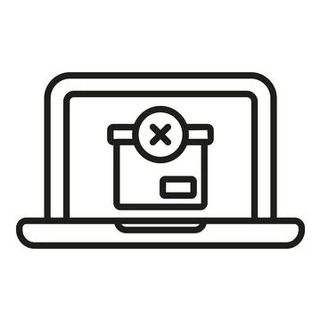 Reject parcel icon outline vector. Delivery product Stock Illustration