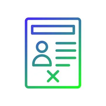 Reject Profile Icon: Blue-Green Gradient Design Stock Illustration
