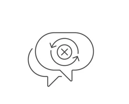 Reject refresh line icon. Decline update sign. Vector Stock Illustration