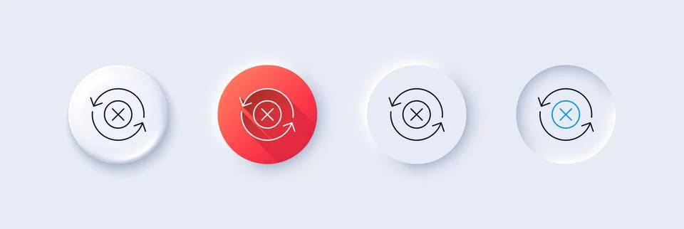 Reject refresh line icon. Decline update sign. Line icons. Vector Stock Illustration