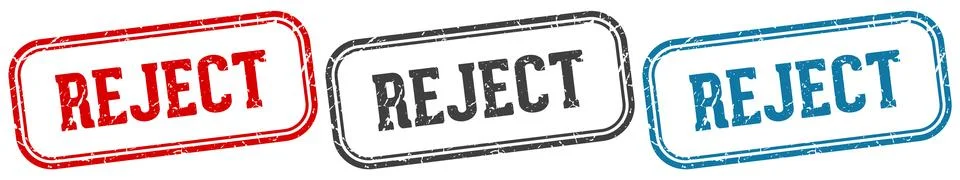 Reject stamp. reject rectangular stamp set isolated on white background Illustrazione stock