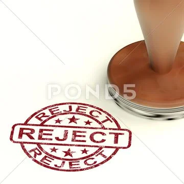 Reject stamp showing rejection denied or refusal Stock Illustration