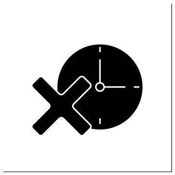 Reject time glyph icon Illustrazione stock