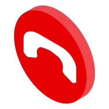 Reject video call icon, isometric style Stock Illustration