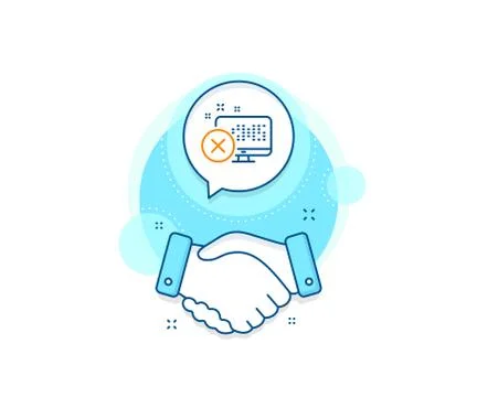Reject web access line icon. Decline monitor sign. Vector Stock Illustration