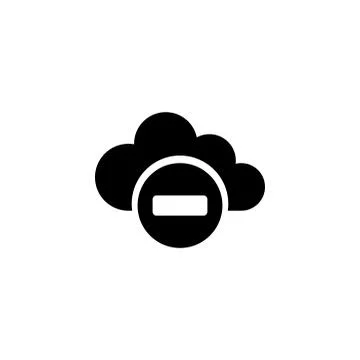 Rejected Access Network, Cloud Computing Flat Vector Icon Stock Illustration