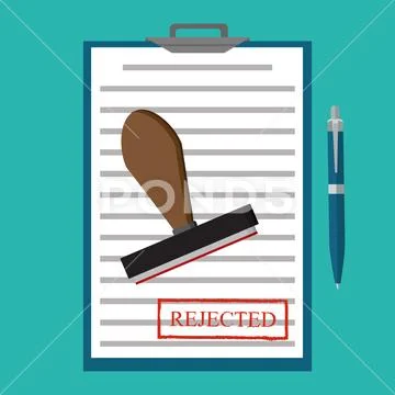 Rejected application concepts. Vector illustration. Rejected document ...