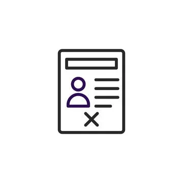 Rejected application symbol on a sheet representing disapproval and denial .. Stockillustratie