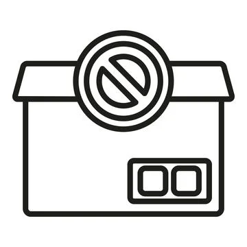Rejected box icon outline vector. Parcel product Stock Illustration
