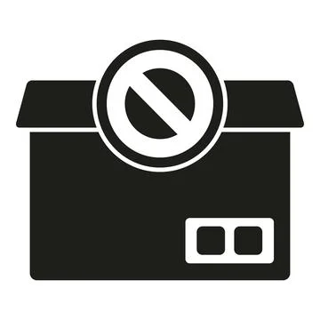 Rejected box icon simple vector. Parcel product 스톡 일러스트