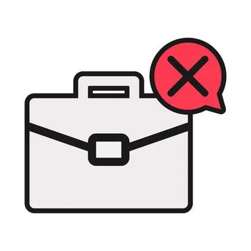 Rejected briefcase business icon Stock Illustration