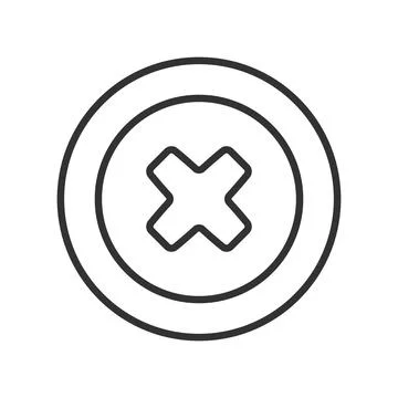 Rejected cancel cross mark icon in line design. rejected cancel cross mark イラスト素材