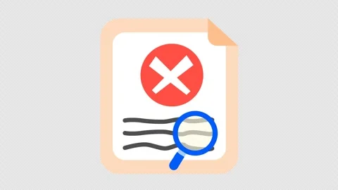 Rejected checkmark on the to-do list review and completion survey icon cartoon Stock Footage 316361418