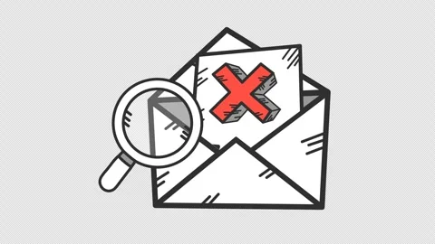 Rejected checkmark on error confirmation message icon in cartoon animation. Stock Footage 313996234