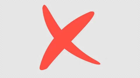 Rejected checkmark icon in cartoon animation. Wrong checklist symbol. Stock Footage 314375807