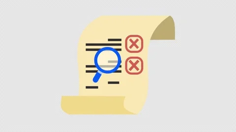 Rejected checkmarks on the business document checklist for the survey answer Stock Footage 330006522