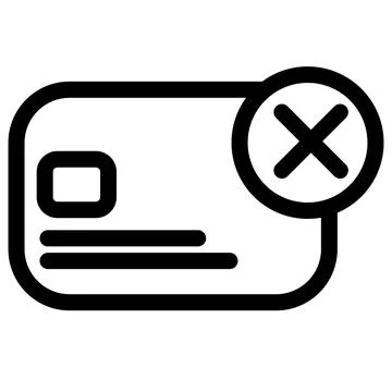 Rejected Credit Card- Payment Method Declined Icon Stock Illustration