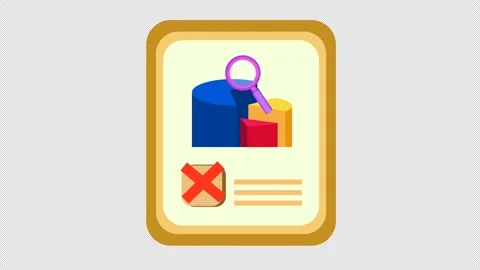 Rejected data analysis and verification checkmark 库存影片 283866936