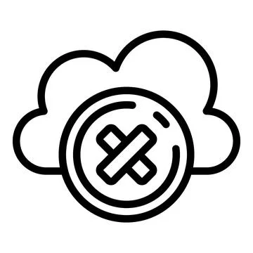 Rejected data cloud icon, outline style Stockillustratie