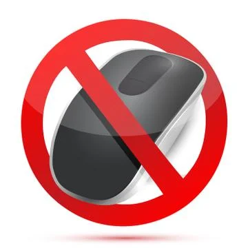 Rejected do not sign. wireless computer mouse isolated on white background Stock Illustration