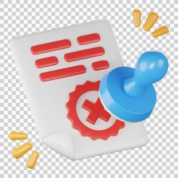 Rejected document 3d icon illustration Stock Illustration
