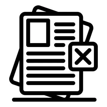 Rejected document with delete icon symbolizing removal or discarding イラスト素材