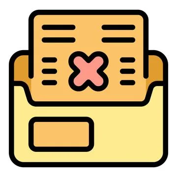 Rejected document with error in folder is refused Stock Illustration