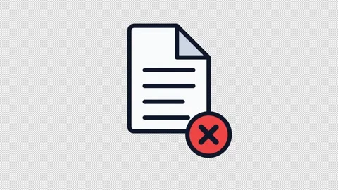 Rejected Document File Vector Icon Animation with Alpha Channel Stock-Footage 343352131
