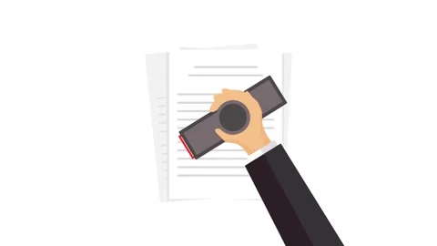 Rejected document flat illustration animation with stamp. Vídeos de archivo 315136864