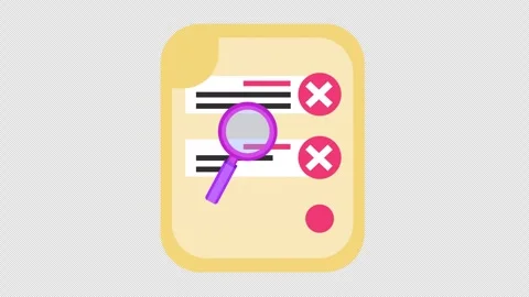 Rejected document icon with cross marks for wrong document validation 库存影片 330454992