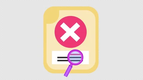 Rejected document icon with cross marks for wrong document validation Stock Footage 330455338