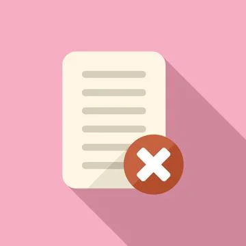 Rejected document icon flat vector. Message digital Illustrazione stock