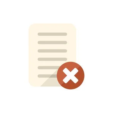 Rejected document icon flat vector. Message digital イラスト素材