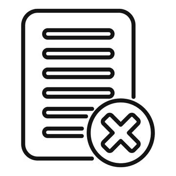 Rejected document icon outline vector. Message digital Stock Illustration