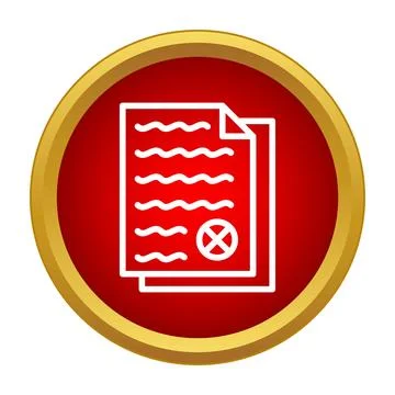 Rejected document icon representing denial or error Stock Illustration