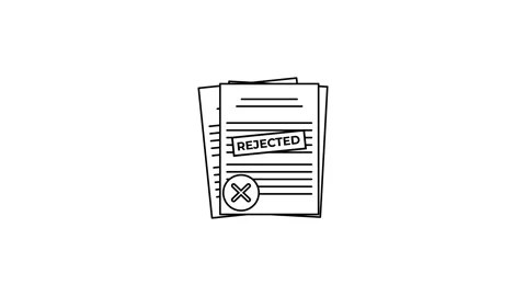 Rejected document outline icon animation with cross mark. Stock Footage 315136764