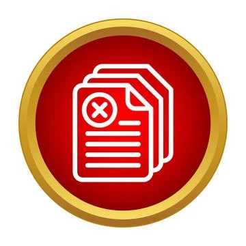 Rejected documents concept in red circle icon Stock Illustration