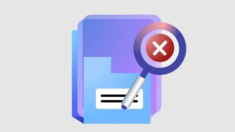 Rejected files scan icon animation. Failed document archive. Data error. Stock Footage 293822761