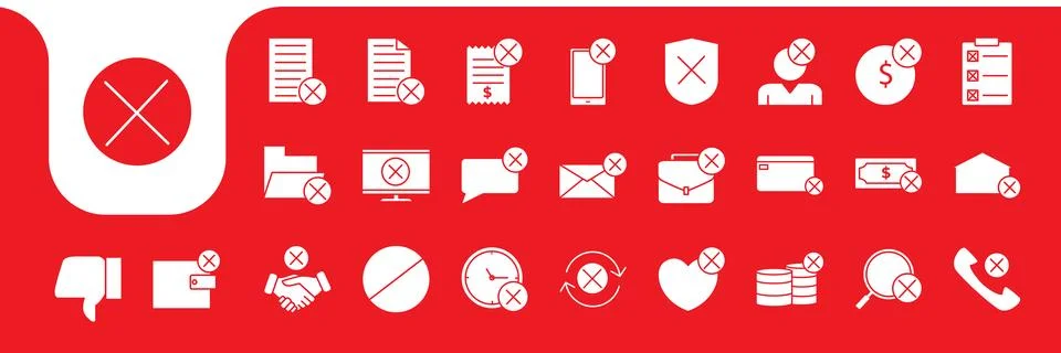 Rejected flat modern icon vector designs Stock Illustration