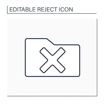 Rejected folder line icon Stock Illustration