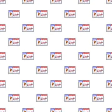 Rejected h 1b visa documents creating seamless pattern Illustrazione stock