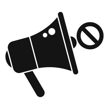 Rejected megaphone speech icon simple vector. Modern law Stock Illustration