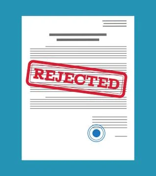 Rejected paper document Illustrazione stock