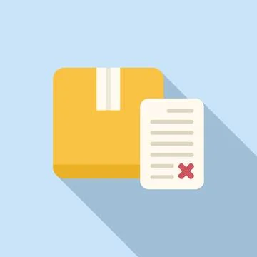 Rejected parcel icon flat vector. Return box Stock Illustration