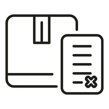 Rejected parcel icon outline vector. Return box Stock Illustration