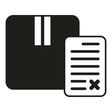 Rejected parcel icon simple vector. Return box Illustration